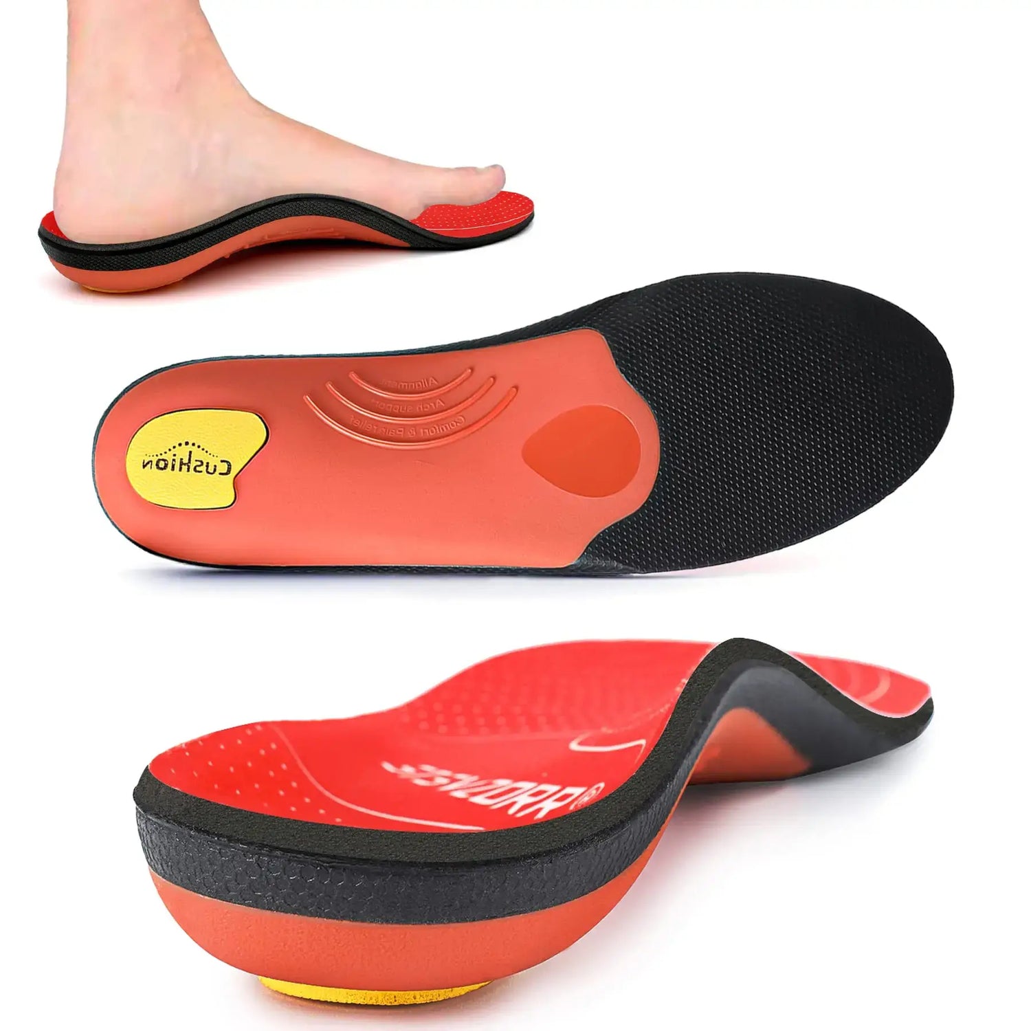 Comfortable Sport Insoles for Sneakers , Orthotic Support Insoles for Men and Women , Shock-Absorbing Sneaker Insoles