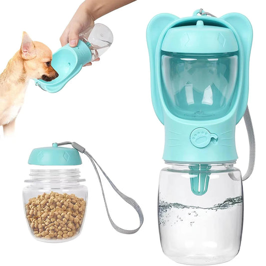 Hydration Companion: Portable Pet Water Bottle with Food Storage